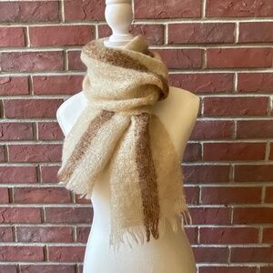 Highlands Made in Scotland Mohair Wool Hand Made Scarf 9”x70” NWOT